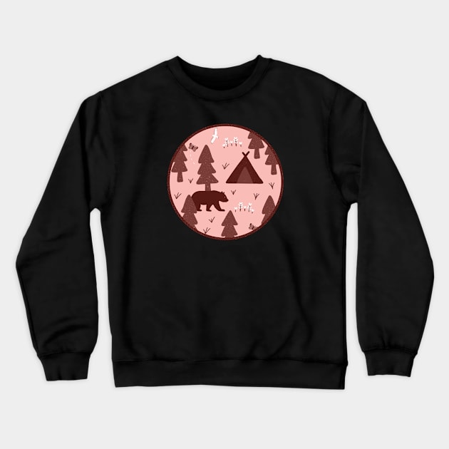 True North (Mahogany & Salmon) Crewneck Sweatshirt by Cascade Patterns